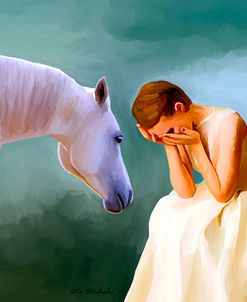 Sad Girl And Horse