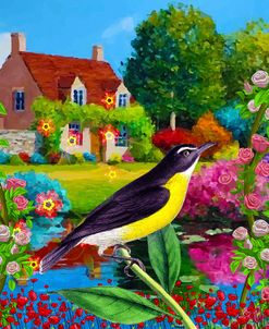 Spring Bird And Flowers