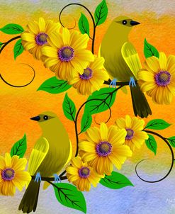 Yellow Flower Bird