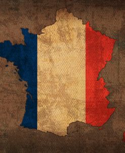 France Country Flag Map