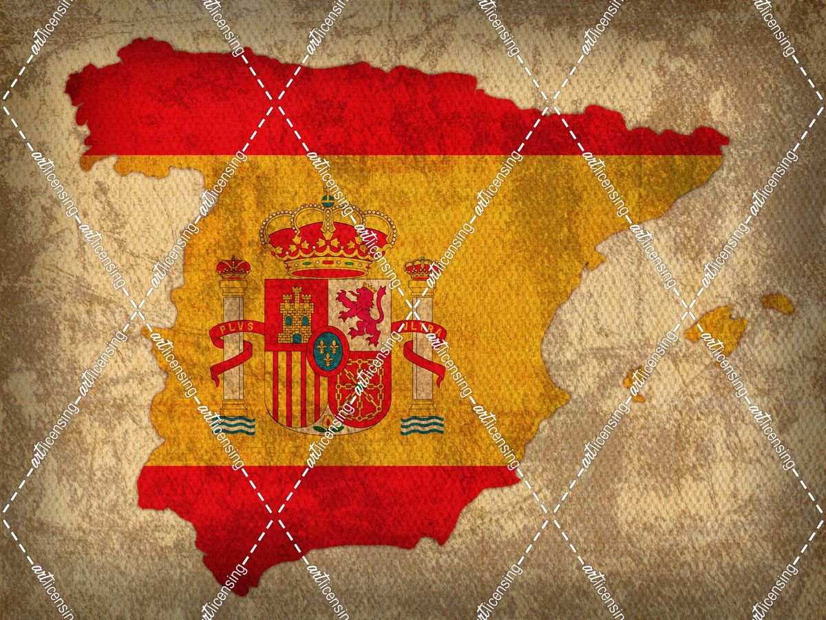 Spain Country Flag Map