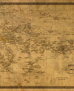 Australia Polynesia Old Map