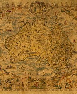 Pictorial Map Australia 1856