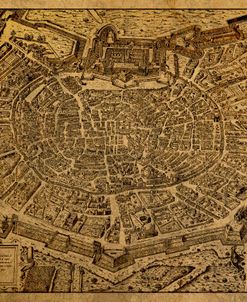 Street Map Milan Italy 1573