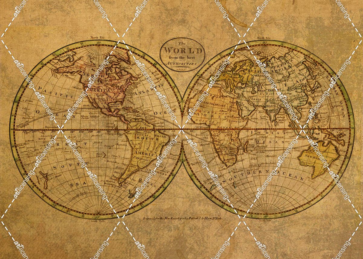 Vintage Map Of The World 1798