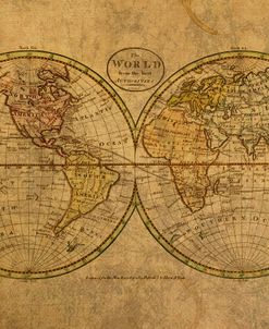 Vintage Map Of The World 1798