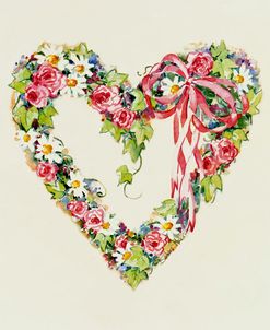 1193 Blue Ribbon Heart Wreath