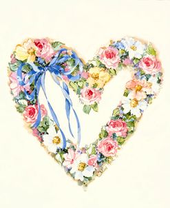 1194 Pink Ribbon Heart Wreath