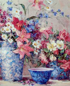1206 Flowers and Blue Porcelain