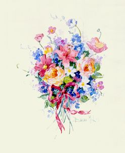 3591 Watercolor Bouquet, Pink Ribbon