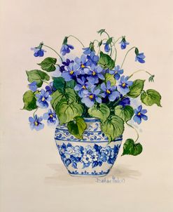 4542 Blue and White Porcelain Violets