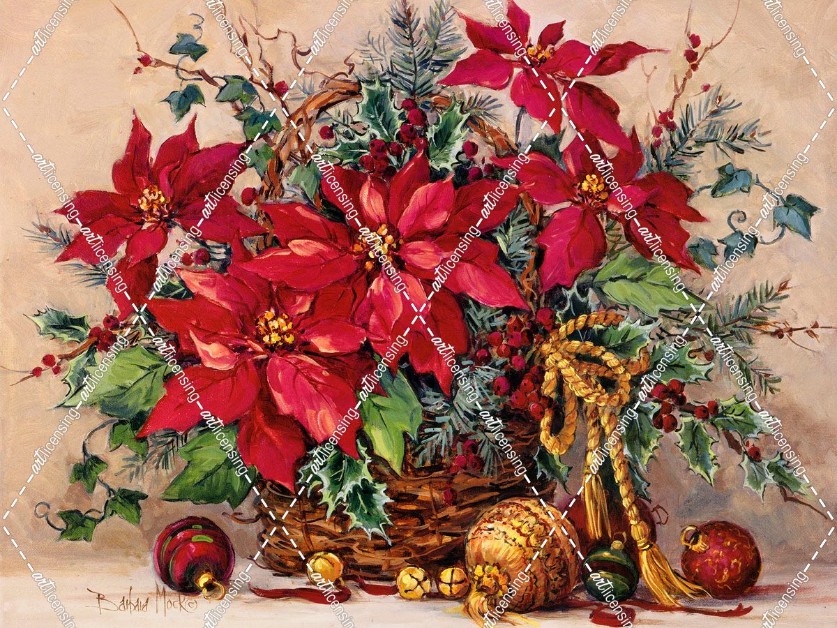Holiday Poinsettia Basket