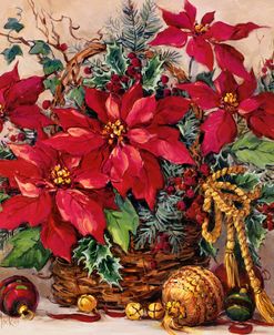 Holiday Poinsettia Basket