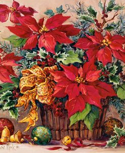 Festive Poinsettia Basket