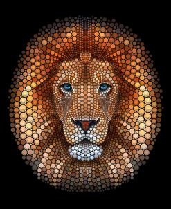 Lion face made of circles