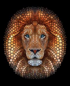 Lion face made of circles