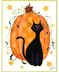 Checked Pumpkin & Cat