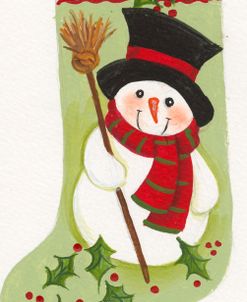 Snowman With Broom Stocking