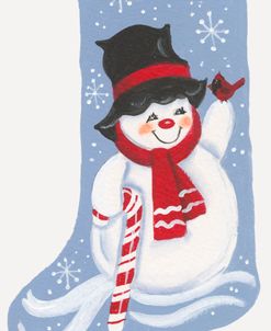 Snowman With Candycane Stocking