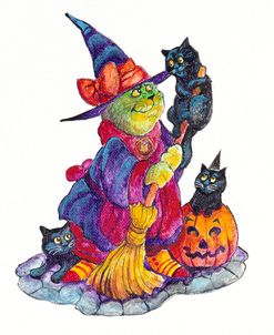 Witchcat With Broom