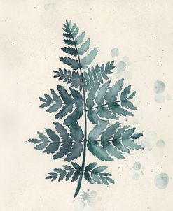 Watercolor Fern In Distressed Background 2