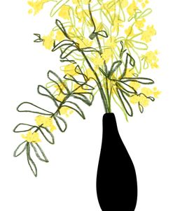 Yellow Mimosa Blooms In A Vase