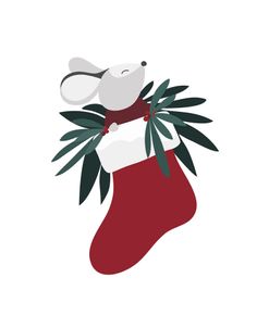 Holiday Stocking With Tiny Mouse