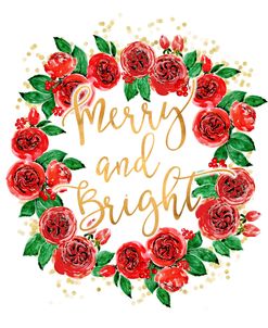 Merry And Bright Wreath Of Red English Roses