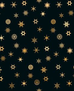 Scattered Geometric Snowflakes Pattern 4