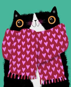 Tuxedo Cat Love Scarf