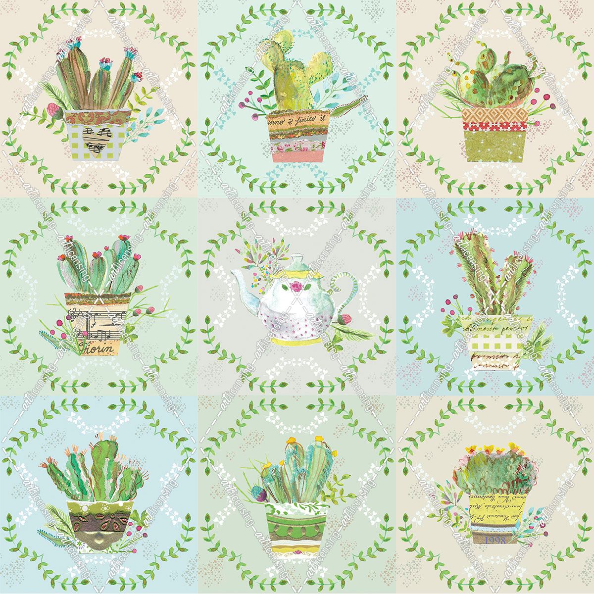Green Cactus Tiles