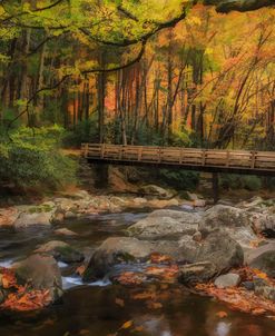 Greenbrier Bridge With Stream Watercolor