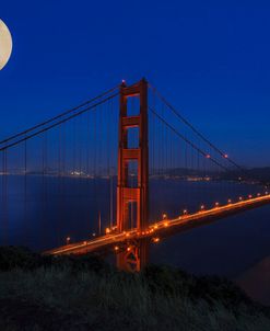 Golden Gate Bridge Full Moon