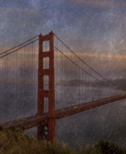 Golden Gate Bridge Rain Painterly