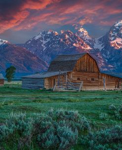 Grand Teton Mormon Barn At Sunrise