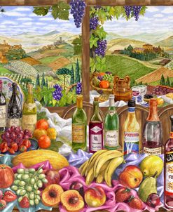Tuscany With Wine And Fruit