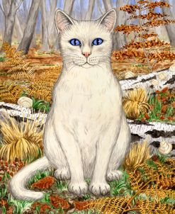 White Cat In The Forest