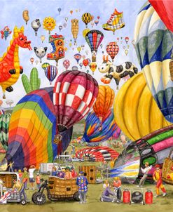 Balloons Landing With Cow And Dragon