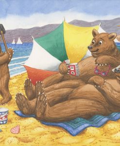 Bear Family At The Beach