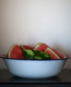 Still Life with Watermelon in an Enameled Bowl Color