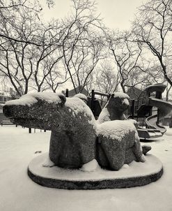 Three Bears in the Snow