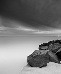 Two Ships and the Approaching Winter Storm BW