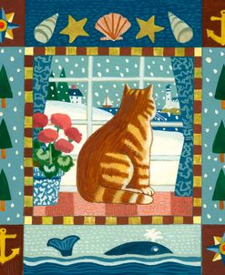 Folk Art Cat Winter