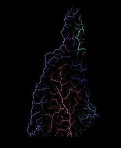 River Basins Of New Hampshire In Rainbow Colours