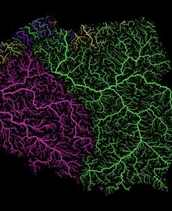 River Basins Of Poland In Rainbow Colours