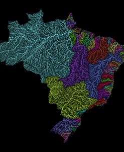River Basins Of Brazil In Rainbow Colours
