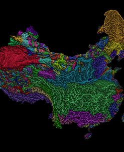River Basins Of China In Rainbow Colours