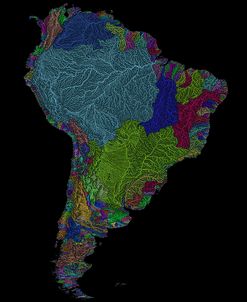 River Basins Of South America In Rainbow Colours