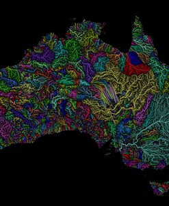 River Basins Of Australia In Rainbow Colours