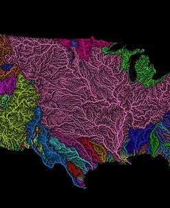 River Basins of the US in Rainbow Colours